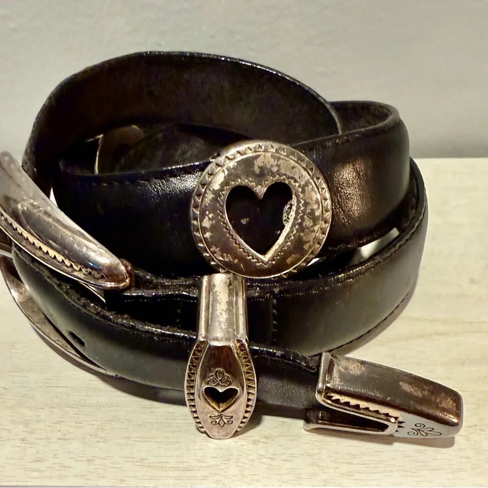 Brighton Black Belt with Silver Hearts - Picture 10 of 11